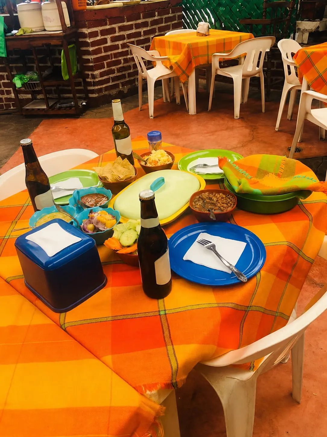 Mesa preparada en Granja Zitácuaro San Felipe Los Alzati